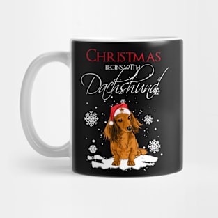 Christmas begins with Dachshund Mug